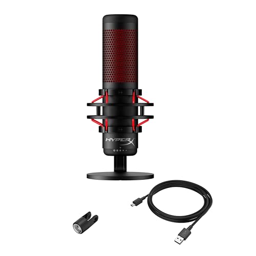 HyperX QuadCast – Standalone Microphone for streamers, content creators and gamers PC, PS4, and Mac, usb