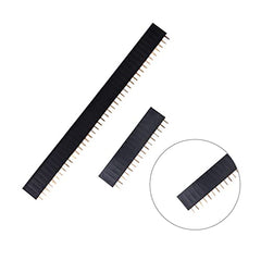 VooGenzek 120 PCS 2.54mm Breakaway PCB Board Pin Header Connector Strip Assortment Kit, Female Pin Header Socket Connector Strip, for Arduino Stackable Shield (4/6/8/10/12/16/20/40 Pin)