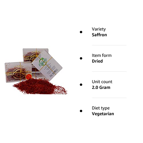 Pure Spanish Saffron 2g Grade A Extra Superior 100% Pure Saffron (Free from Alcoholic or Animal Matter)