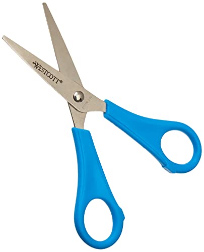 Westcott E-21595 00 Kids Scissor witch cm-scale, pointed tip, 5 inches/13 cm, blue