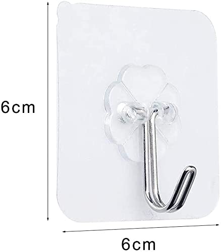 Self Adhesive Hooks, Heavy Duty Wall Hooks Anti-Skid Traceless Sticky Hook for Kitchen Bathroom Clothes Office Ceiling Hanger for Hanging Coat Cloth Towel Key Decorations - 24 Pack