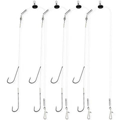 Rodeel 4 PCS Sea Fishing Rigs Pulley Rig Double & Single Hook Clipped (4 PCS Double Hook Pulley Rigs)