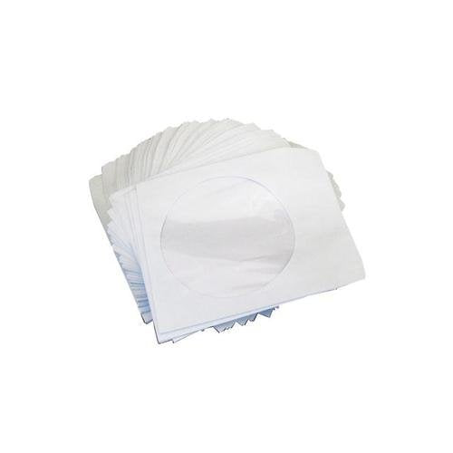 50 x High Grade White CD/DVD/Bluray Paper Disc Sleeve Envelopes with Clear Window by Dragon Trading