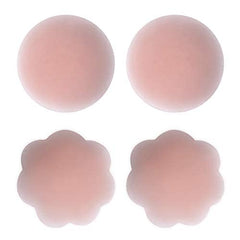 Kibon Silicone Nipple Covers, Reusable Adhesive Silicone Pasties Breast Petals (White Pink)