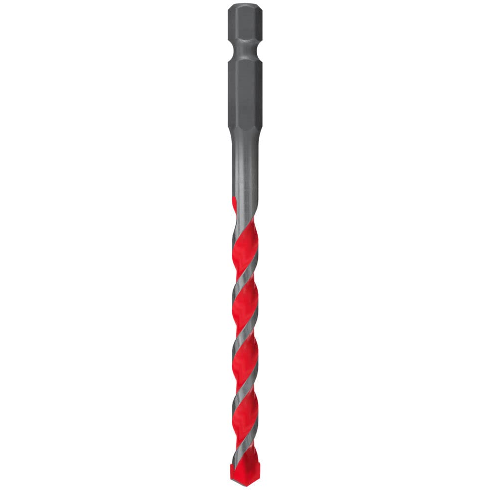 fischer 561643 D-U Hex Universal Drill Bit, 6mm, 6/60/100, for Brick/Wood/Tiles/Plastics/Steel/Concrete, Red/Silver