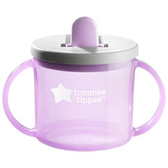 Tommee Tippee First Cup Sippy Cup for Babies with Flip-Up Free-Flow Spout and Easy Gip Handles, 4mand, 190ml, pack of 4, mixed colours