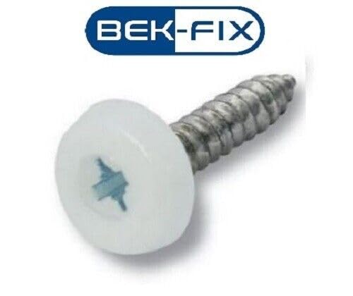 BEK-FIX® Number Plate Oversized Screws Plastic Top 2x White 2x Black 2x Yellow