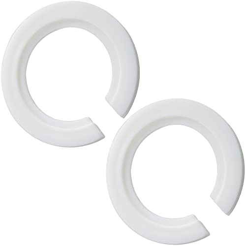 Casoter E27 to E14 Lamp Shade Ring Converter, White Plastic Replacement 42mm to 29mm Lampshade with Duplex Ring Fitting, 2 Pack