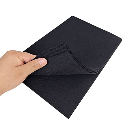 Jtnohx Stiff Felt for Crafts, 2mm Thick Colour Felt Sheets, 8 Pcs 20x30cm Craft Felt Fabric for Sewing & DIY Projects (Black)