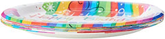 Rainbow Ribbons Birthday Round Paper Dinner Plates (22cm) Pack of 8 - Perfect for Celebrations and Parties