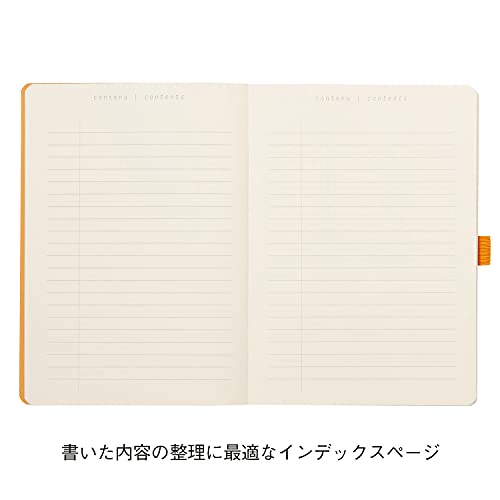 RHODIA 117801C - Soft Notebook Bullet Journal Goalbook Nacarat - A5 - Dotted Dot - 240 pages - 90g Ivory Clairefontaine Paper - 2 Ribbons, Elastic Closure - Faux Leather Cover