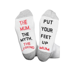 Mothers Day Gifts For Mum - Mum Socks, Perfect Mothers Day Gifts for Mum. Funny socks (Size 5-8) (Put Your Feet Up Mum)