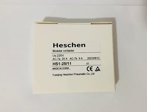 Heschen Household AC Contactor, HS1-25, 2 Pole 1NO 1NC, AC 220V/230V Coil Voltage, 35 mm DIN Rail Mount