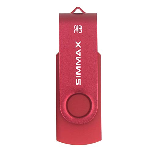 SIMMAX 32GB USB Flash Drives 5 Pack 32GB Memory Stick Swivel Design Thumb Drive USB Stick (32GB Blue Green Black Red Purple)