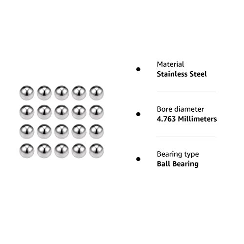 sourcing map 3/16-inch Bearing Balls 440C Stainless Steel G25 Precision Balls 100pcs