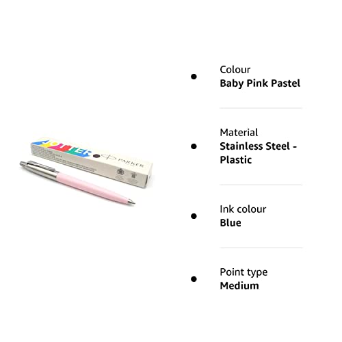 Parker Jotter Originals Ballpoint Pen - Baby Pink Pastel Finish - Retro Collection - Blue Ink - Gift Boxed