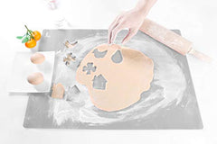 SUPER KITCHEN Non-Slip Silicone Pastry Mat, Silicon Baking Mats, Non-Stick Dough Rolling Kneading Mat, Placemat, Countertop Protector, Fondant/Sugarcraft/Pie/Pizza/Bread/Cookie Mat, 60 × 40cm (Gray)