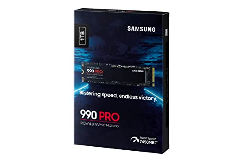 Samsung 990 PRO 1TB PCIe 4.0 (up to 7450 MB/s) NVMe M.2 (2280) Internal Solid State Drive (SSD) (MZ-V9P1T0BW)