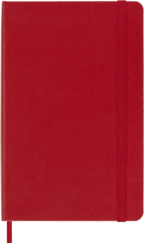 Moleskine Classic Ruled Paper Notebook, Hard Cover and Elastic Closure Journal, Color Scarlet Red, Size Medium 11.5 x 18 cm, 208 Pages