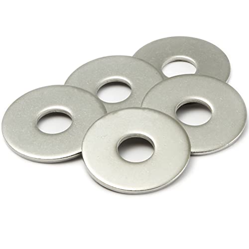 M12 Washers, M12 x 40mm Metal Flat Penny Washers Thickness 2.5mm- A2 304 Stainless Steel Washers (5 Pack),AMLOOPH Large OD Plain Wide Metal Washers, Round Flat Spacer Repair Washer For Screws Bolts