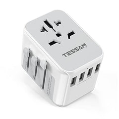 TESSAN Plug Adapter Worldwide with 4 USB and 1 AC Socket, International Travel Adapter UK to European Power Universal Plug Adaptor for EU USA Australia Thailand