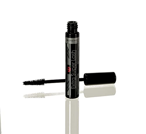 RIMMEL LONDON - Extra Super Lash Building Mascara - Defines, Lengthen & Curl Lashes - With Hydrogel For Healthy Looking Finish - Enriched With Vitamin E - No Clumping - 101 Black Black