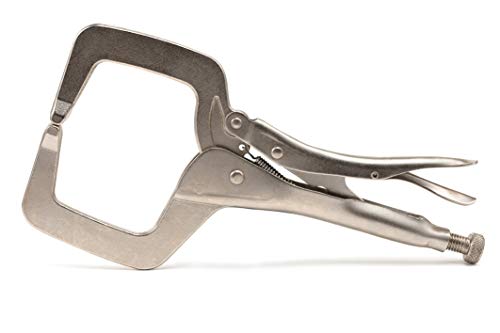 SATA ST71601SC 11-Inch C-Clamp Locking Pliers with Regular Tips, Nickel-Plated Steel Body and Narrow Profile to Fit into Confined Areas