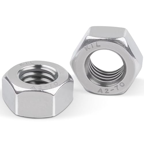 DIN934 Nuts M8, Leryati 20 Piece Standard A2 V2A Stainless Steel Hex Nut M8, Metric Hex Hexagon Full Nuts Steel Hex Nuts Coarse Thread Hexagon Nut, Hex Full Nut Used For Fastening