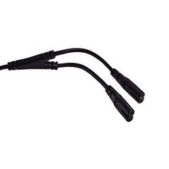 IEC320 C8 to 2X C7 Y Splitter AC Power Cord, IEC Figure 8 Male to 2 Female 1 in 2 Out AC Power Cable 30CM