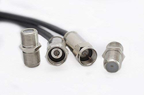 SSL Satellites 10 m Twin Satellite Shotgun Cable Extension Kit with Premium Fitted Compression F Connectors for Sky q HD and Freesat - Black (10M, BLACK)