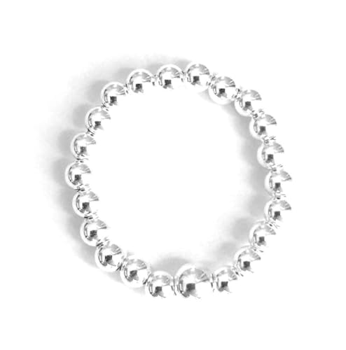 Sterling Silver 925 3mm And 4mm Beaded Stretch Ring