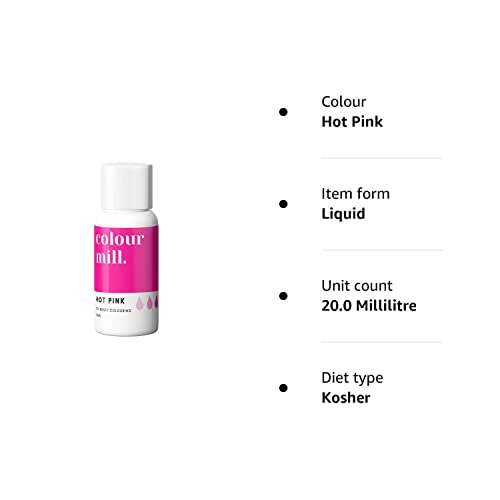 Colour Mill Edible Food Paint Colouring Liquid Cake Cookie Dye for Baking Icing Sugarpaste Fondant (20ml) Hot Pink