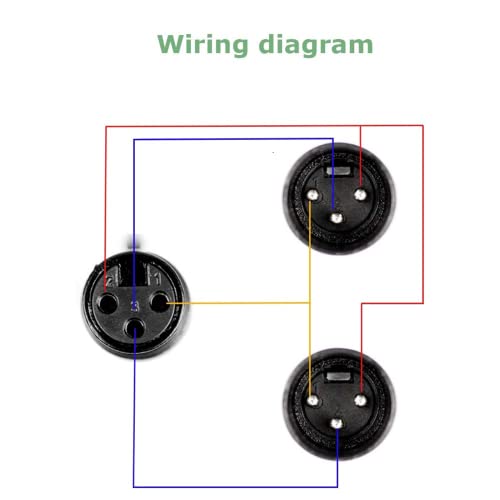 BRIEFCEC 2Pcs XLR Splitter Cable, Microphone Y Cable XLR Female to Dual XLR Male 3 Pin Jack Splitter Cord Audio Adapter, Zinc Alloy Jack OFC Copper Cable(1 Female to 2 Male, 30CM, Black)