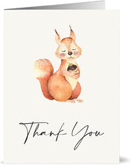 20 Watercolour Thank You Cards (Animals)