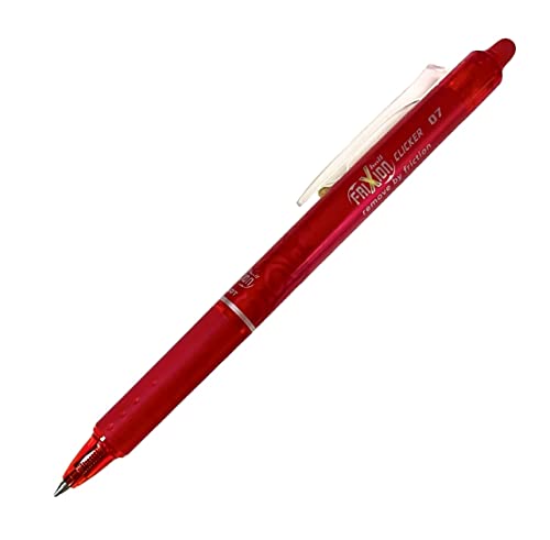 Pilot Frixion Clicker Retractable Erasable Rollerball 0.7 mm Tip - Red, Single Pen