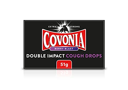 Covonia Double Impact Cough Drops Berry Blast 51g Extra Strong warming flavour and menthol vapour