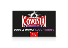 Covonia Double Impact Cough Drops Berry Blast 51g Extra Strong warming flavour and menthol vapour