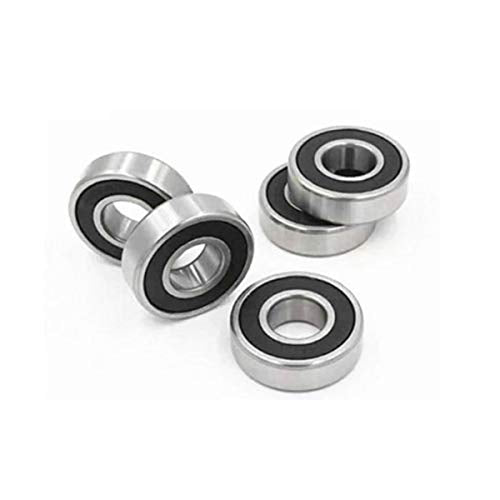 10 Pcs Deep Groove Ball Bearing Rubber Cover Bearing Ball Bearings 606RS 6x17x6mm Pre-Lubricated Bearings High-Carbon Steel Silver