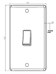 Knightsbridge CU8332N Curved Edge 45 A DP Switch with Neon, White