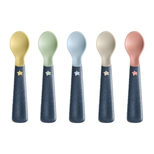 Tommee Tippee Easigrip Self-Feeding Weaning Spoons, Pack of 5,package may vary