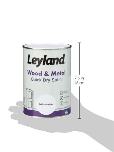 Leyland Wood & Metal Quick Dry Satin, Brilliant White, 1.25 Litre