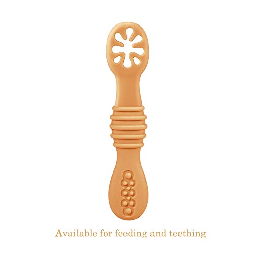 PandaEar 7 Pack Silicone Baby Weaning Spoon  Self Feeding Baby Spoons 4 6 Months  Toddler Spoons Baby led Weaning Spoon