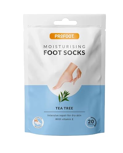 Profoot Moisturising Foot Socks - Deep Treatment for Feet - Ideal for Dry Skin - Soothes, Softens & Deeply Hydrates Cracked Heels and Skin - Intensive Repair for Dry Skin with Vitamin E & Tea Tree