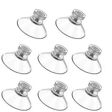 8 PCS Sucker Cups, 41 mm Plastic Sucker Pads Round Threads Suction Cups with knurled nut clear for Daily Hanging Extra Strong Suction Holder