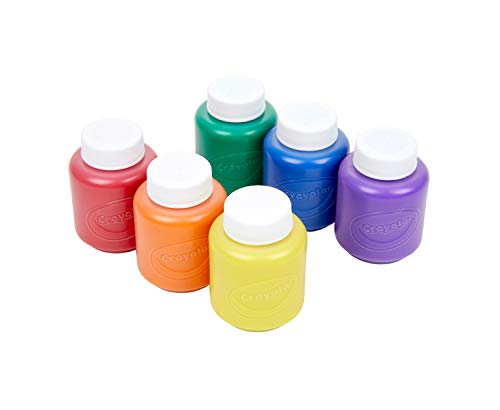 CRAYOLA Washable Paints - Assorted Colours (Pack of 6)   Perfect for Any Arts & Crafts Needs - Easily Washable   Ideal for Kids Aged 3and