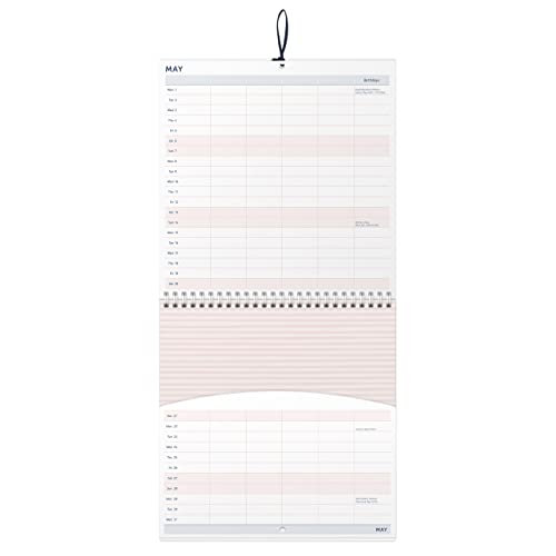 Busy B Family Monthly Calendar January to December 2023 - Pink - Family Calendar 2023 with 6 Column Layout for Family schedules & Birthdays, Monthly Pockets, Stickers & Holiday Planner