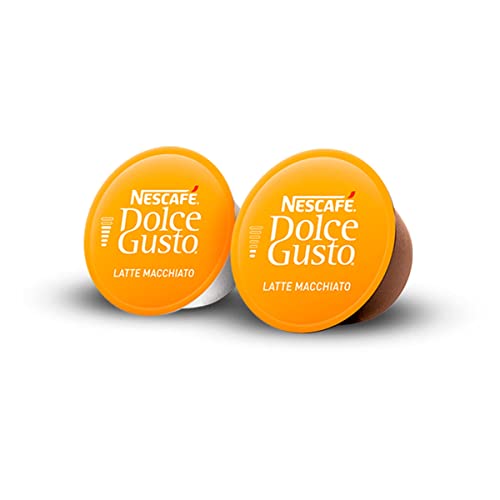 NESCAFE Dolce Gusto Latte Macchiato Coffee Pods - total of 48 Latte Macchiato Coffee Pods - Milky Coffee (3 Packs)