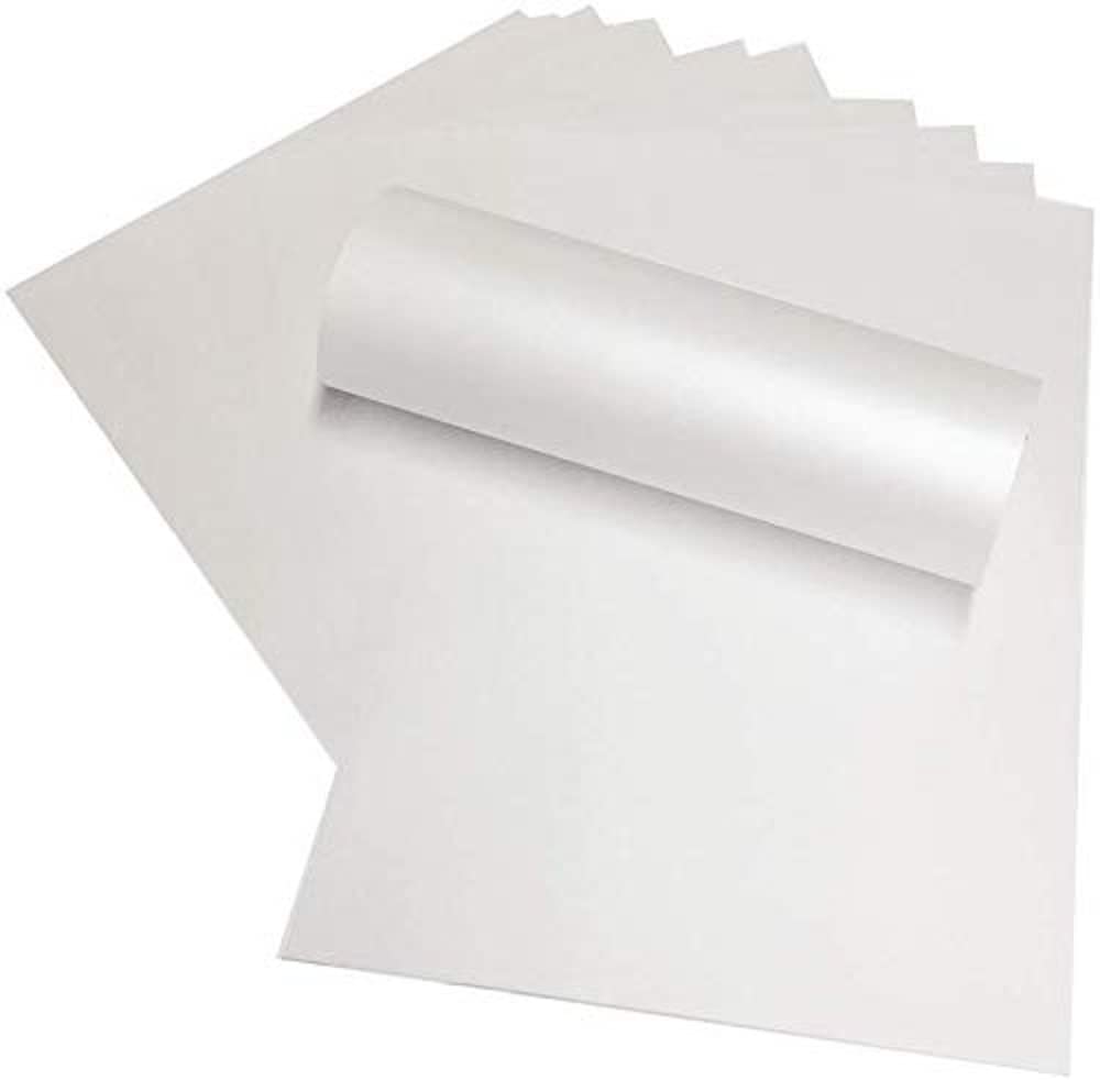 Frost White Pearlescent Shimmer A4 Double Sided Pearlescent 290gsm Card x 10 Sheets