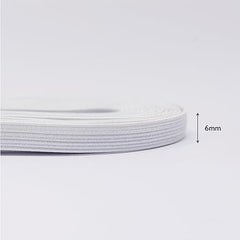 Korbond White Elastic 6mm x 3m-110370, Polyester blend