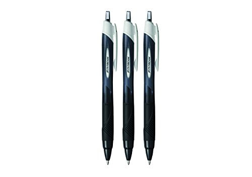 Uni-Ball Jetstream Sport SXN-150S Ballpoint Gel Pens. Premium 1.0mm Rollerball Tip. Smooth Writing Black Uni Super Ink Dries Instantly. Pack of 3 in Plastic Free Packaging